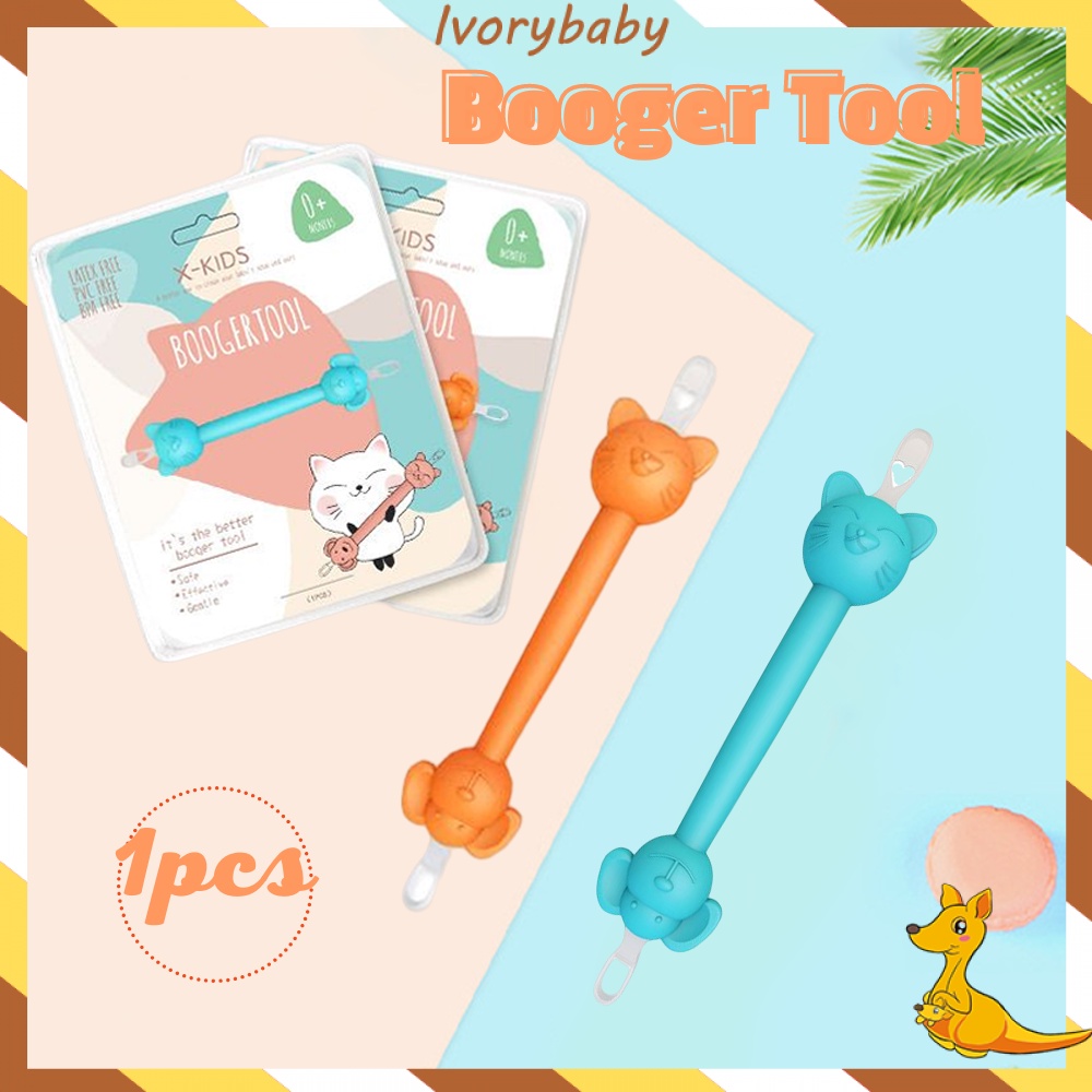 Ivorybaby 2in1Booger tool Kartun Boogertool pembersih telinga dan hidung bayi