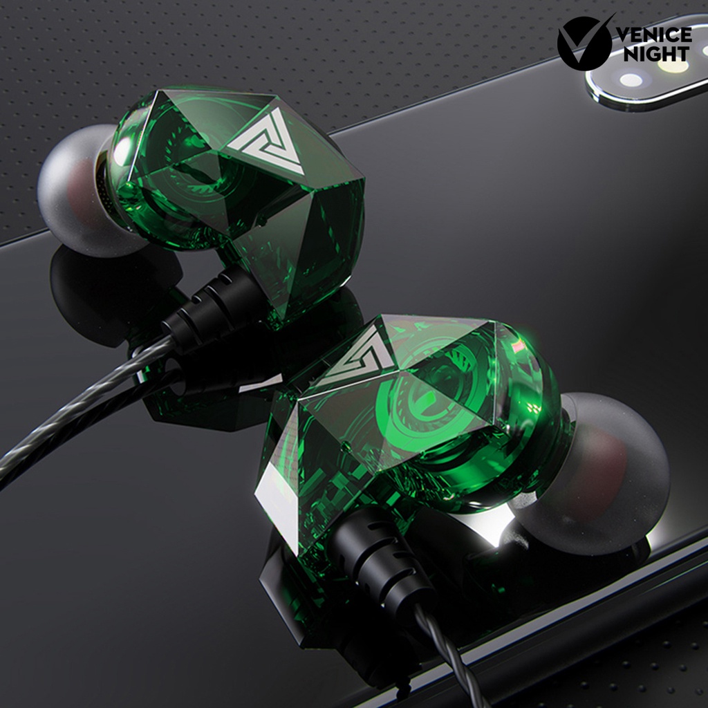 (VNEP) (Berkabel) QKZ AK2 Sport Headset Earbud In-Ear Earphone dengan Heavy Bass Microphone untuk Home Gym Office