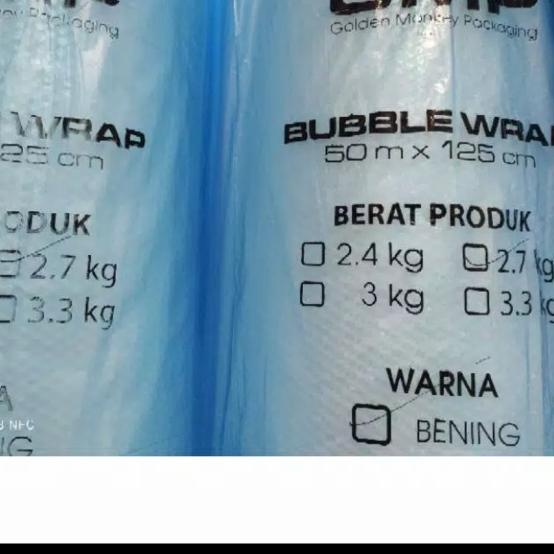 

BUBBLE WRAP GMP 2.7KG UKURAN 50M X 125CM (Persis 3KG) - Putih