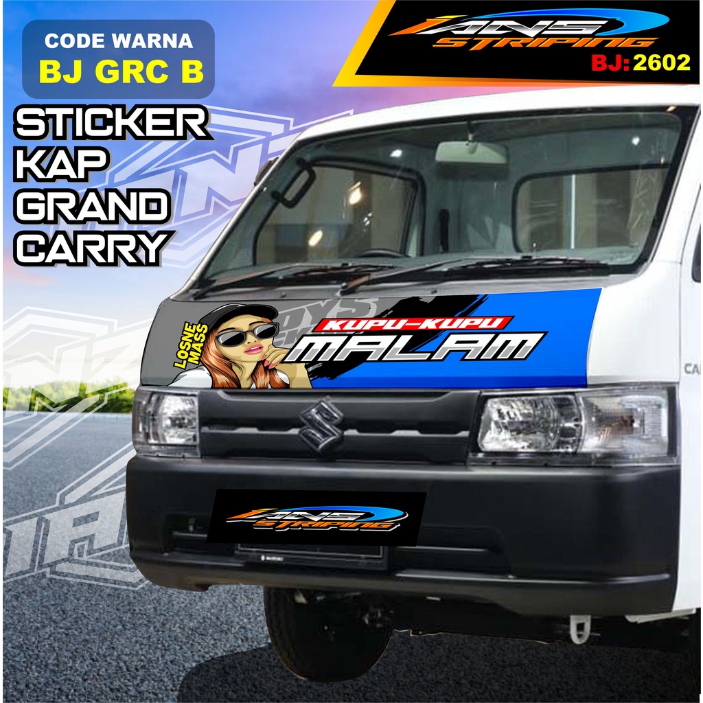 STICKER KABIN DEPAN MOBIL CARRY / STIKER KAP DEPAN MOBIL GRANMAX PICK UP / STICKER TERBARU L300