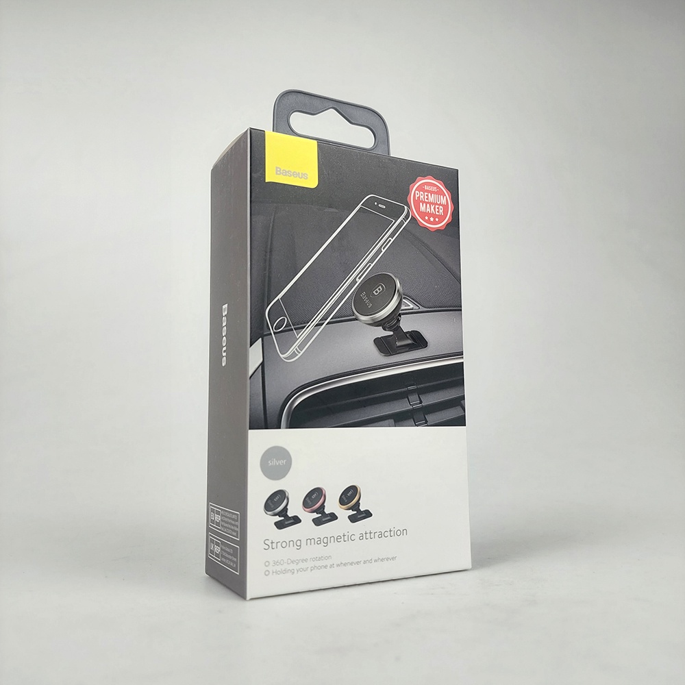 Baseus 360 Rotation Magnetic Car Holder Smartphone - SUGENT-NT0S - Black/Silver