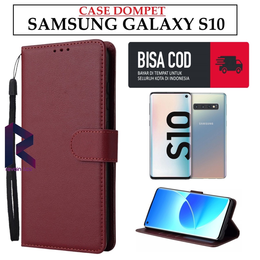 CASE SAMSUNG GALAXY S10 FLIP WALLET LEATHER KULIT PREMIUM SARUNG BUKA TUTUP KESING HP FLIP CASE SAMSUNG GALAXY S10