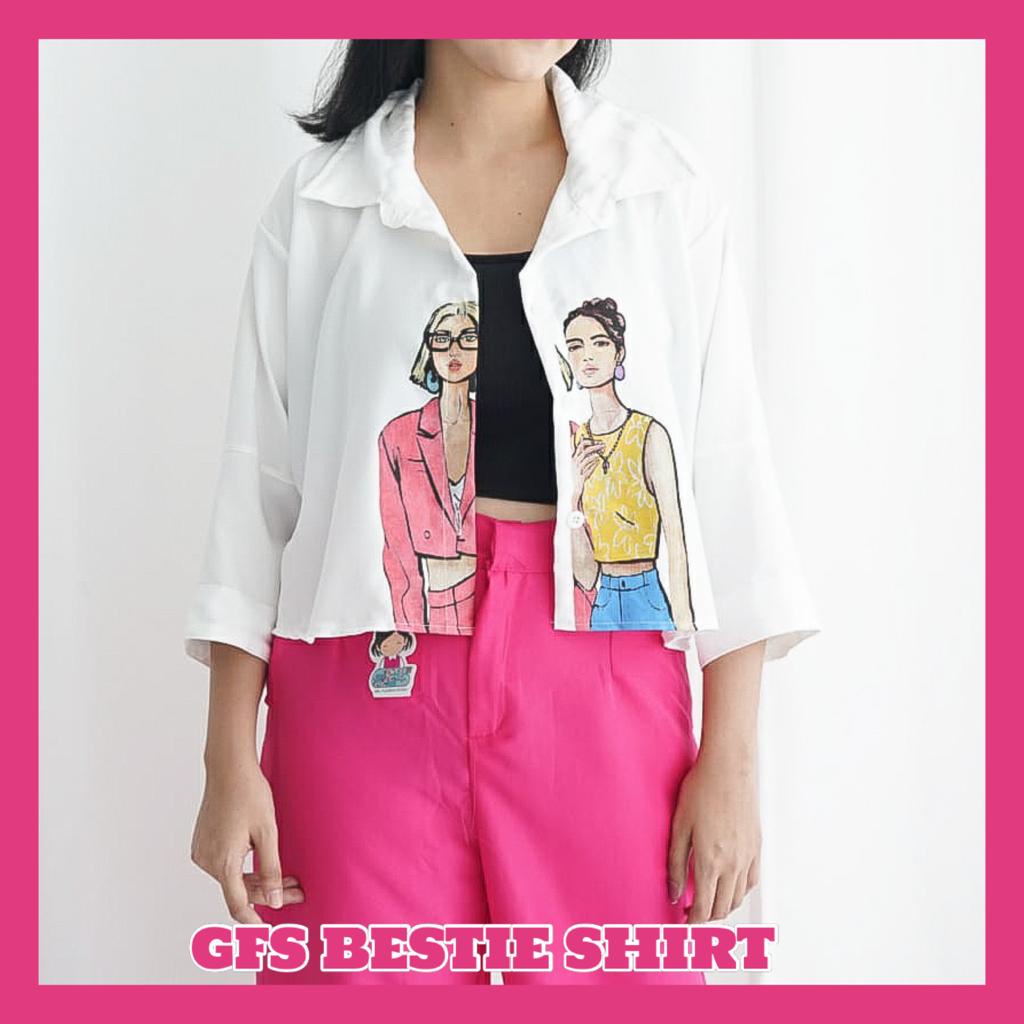 BEFAST - ZFS OOTD Kemeja Wanita VILON / BESTIE SHAKILA GIRL ATASAN WANITA SHIRT / Kemeja Crop Wanita Keluaran Terbaru / Pakaian Kekinian Wanita ABG / Hem Crop Motif / Fashion kekinian Wanita Remaja / Kem Crop Lengan Panjang Bisa Di Jadikan Outer