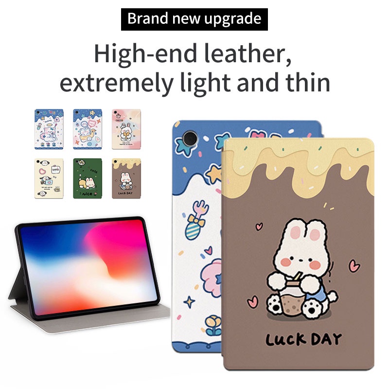 Casing Flipcase Samsung Galaxy Tab A8 10.5 (2021) SM-X200 SM-X205 Bahan Kulit Motif Kartun Anime