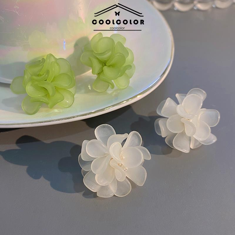 COD❤️Anting Bunga Korea Kecil Sepasang Akrilik Flower Stud Earrings Anting Tusuk Motif Vintage Fashion Impor Murah Aksesoris Wanita