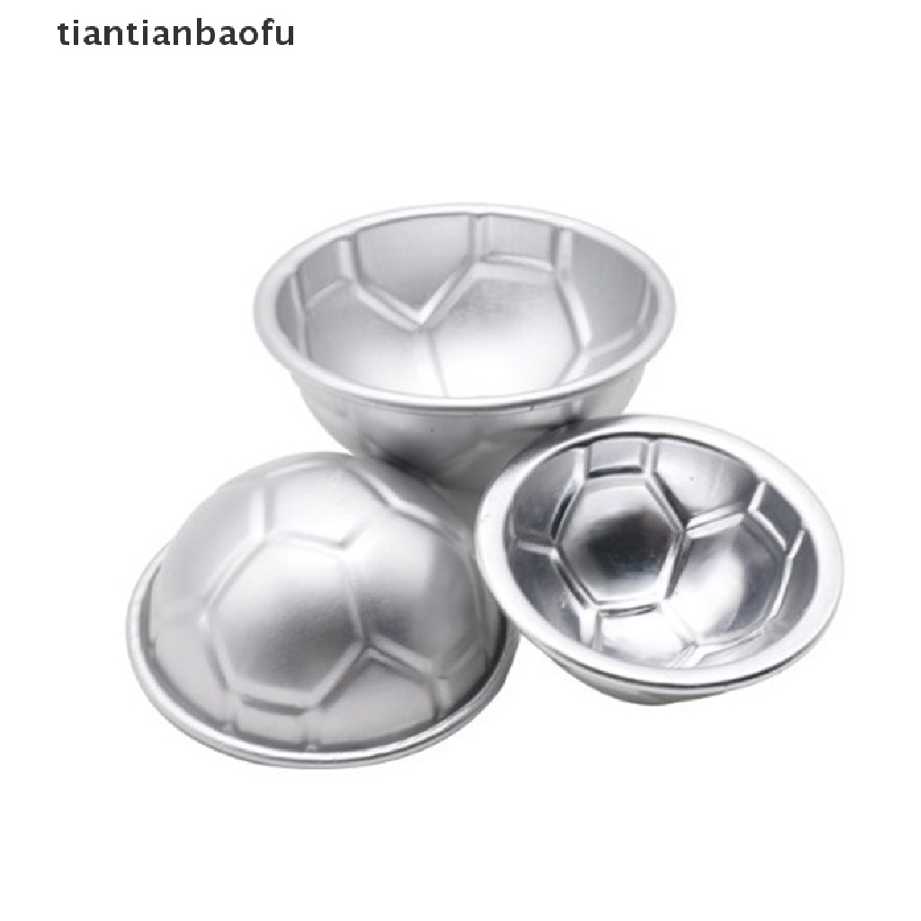 Cetakan Kue Bentuk Bola Sepak 3D Bahan Aluminum 3 Ukuran