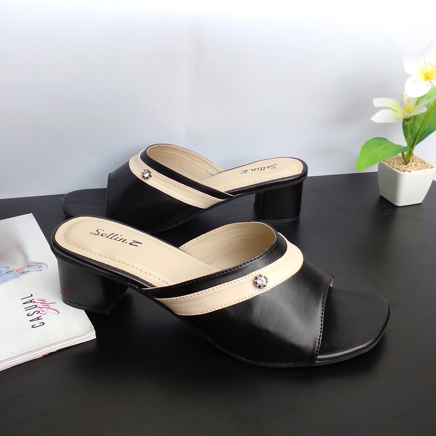 Sendal Wanita Kulit Big size / Sendal Heels Pesta Kondangan Ukuran Jumbo Ukuran 41,42,43,44,45