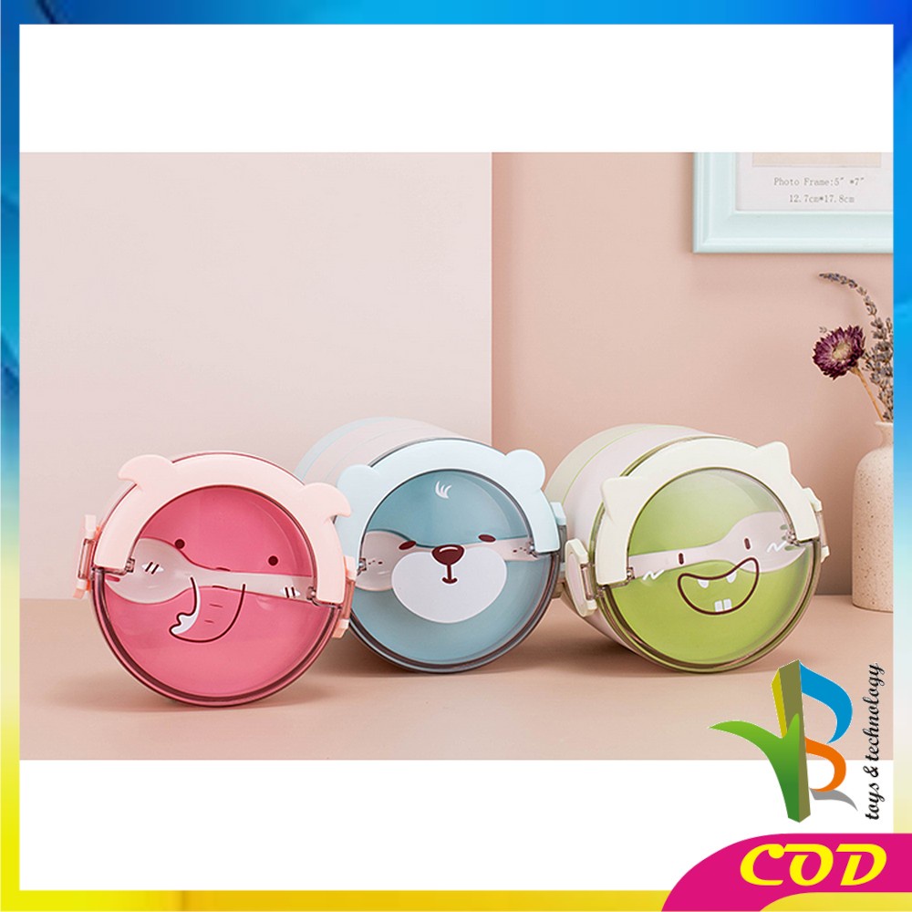 RB-C447 Tempat Makan Anak 3 Tingkat Karakter Kotak Bekal Anak Motif Lucu Rantang Susun Anak Lunch Box Set BPA FREE