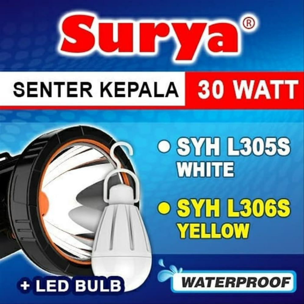 BAYAR DITEMPAT - PROMO - Senter Kepala Surya 30 Watt SYH L305S & SYH L306S