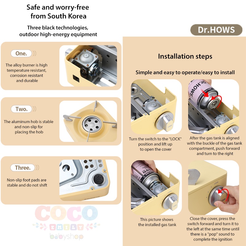 Dr.HOWS Mini Twinkle Portable Stove Outdoor Standard Ready