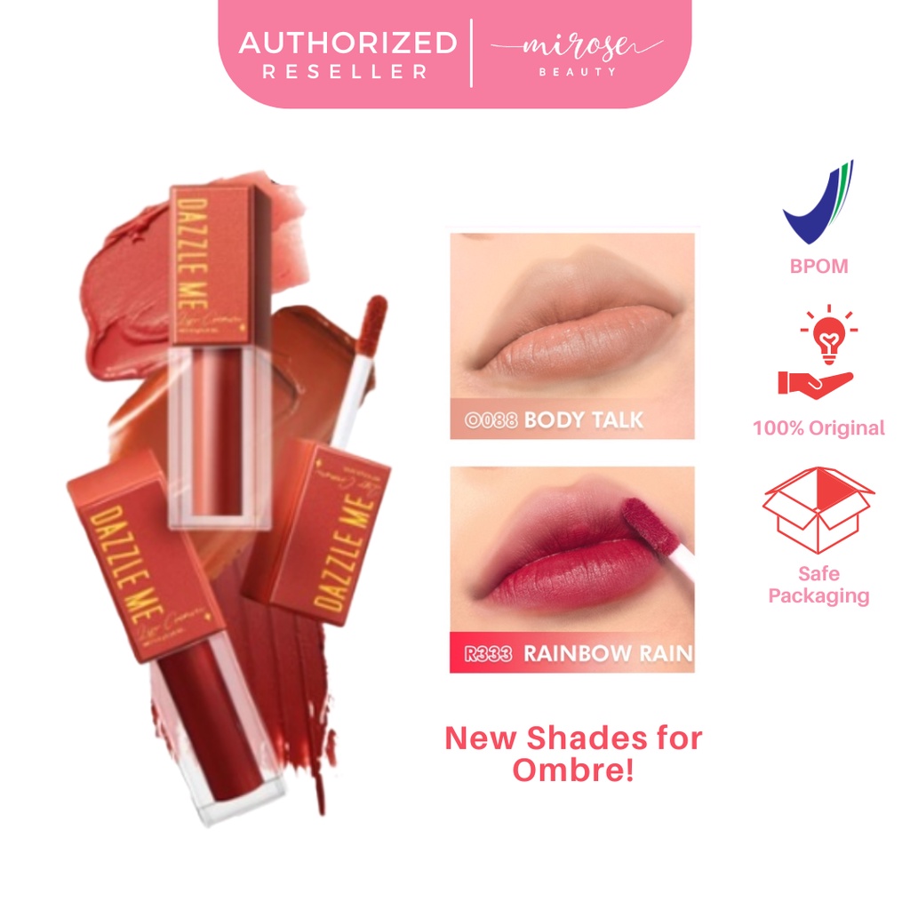 [Bundle NEW Shades] DAZZLE ME Mousse Lip Cream | Silky Lipstik Moisturizing Lip Care Reduce Lip Wrinkles BPOM