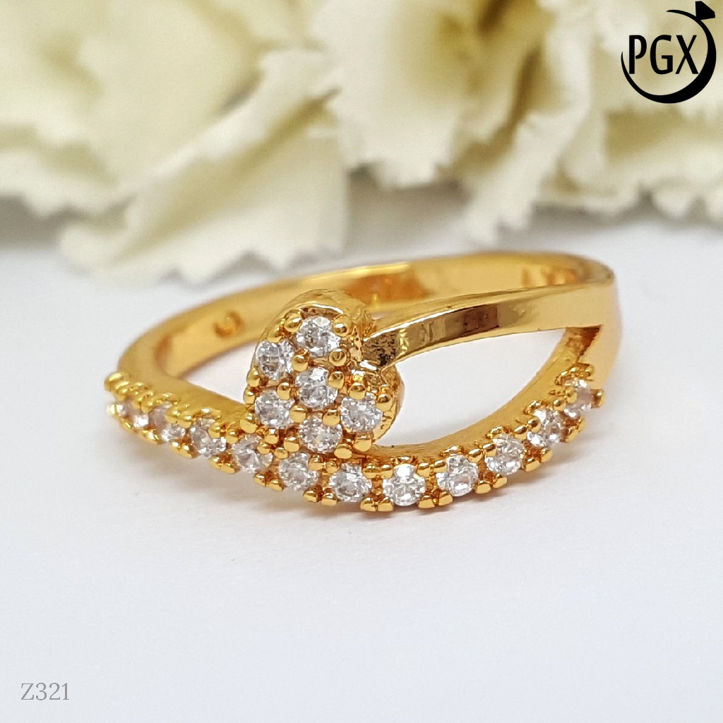 PGX Cincin Xuping Wanita Perhiasan Lapis Emas Aksesoris Fashion Premium - Z321