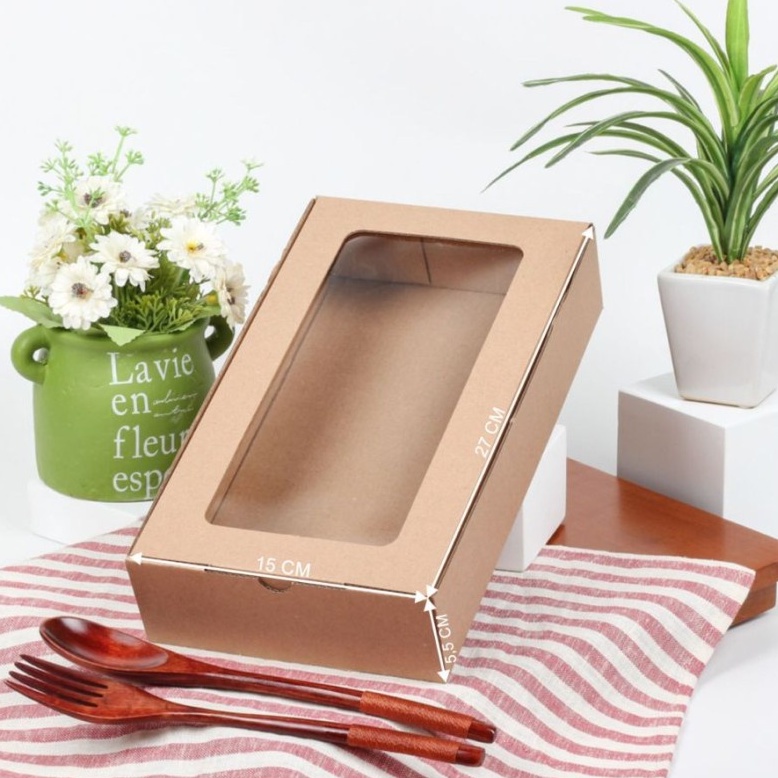 

kardus die cut coklat polos dus mika pempek box bingkisan pempek kotak empek empek ukuran 27x15x5 cm
