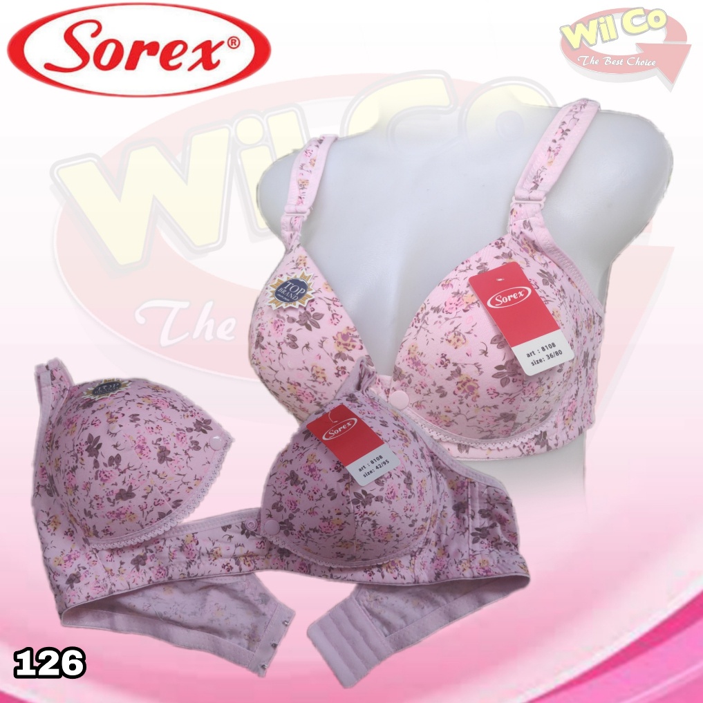 K126 - BRA/BH MENYUSUI SOREX SIZE 36-42 TANPA KAWAT TIGA PENGAIT CUP SEDANG