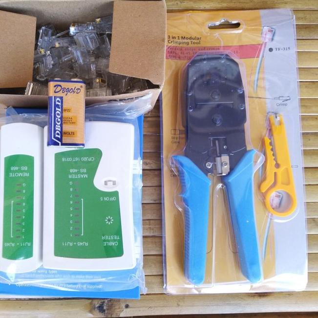 Paket Tang Crimping + Lan Tester + RJ45