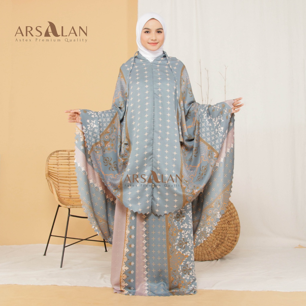 Mukena Couple Ibu dan Anak Lasercut Maxmara Luxury Printing 2in1 Arumi Series | Mukena Arsalan