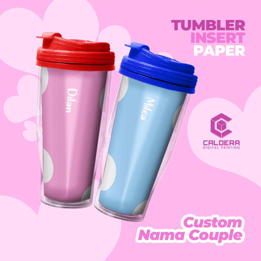 Tumbler Couple Custom Kado Pernikahan / Anniversary Botol Minum Insert Paper 2 pcs - CALDERA DIGITAL