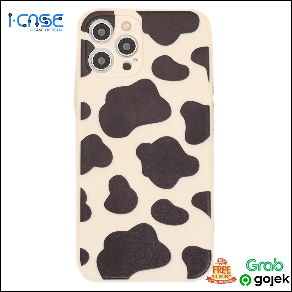 Cow Skin SAPI Square Edge Soft Case Full Lens Cover for iPhone 6 7 8 6+ 7+ 8+ SE 11 12 Mini Pro Max