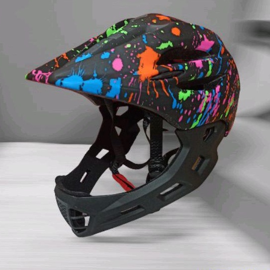 Jual helm balance bike pushbike anak mtb cross trail full face helmet