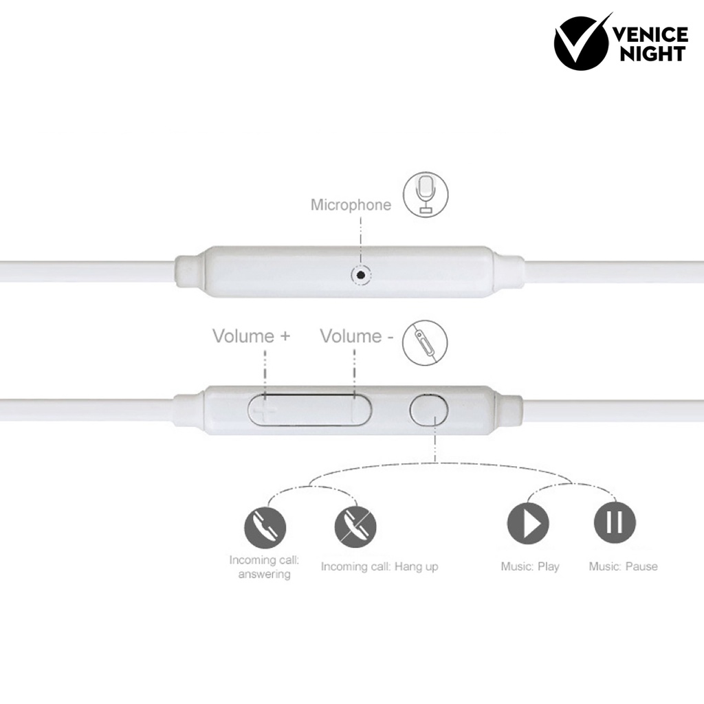 (VNEP) (Berkabel) Samsung Galaxy S6 Edge S7 3.5mm Earphone Kontrol Volume In-Ear dengan Mikrofon