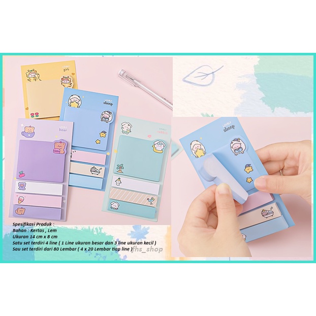 

80 Lembar Sticky Note Serbaguna Sticky Notes Aesthetic Sticky Notes Lucu Multi Cute Sticky Notes Set