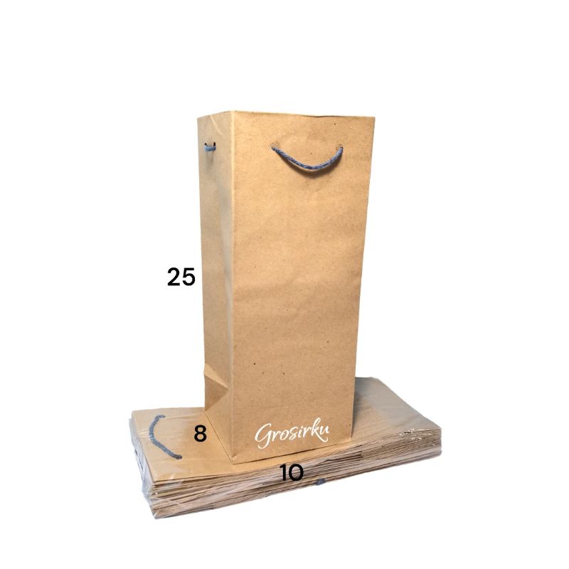 

Paper Bag Botol Polos Uk 10x8x25 1 Lusin (ISI 12)