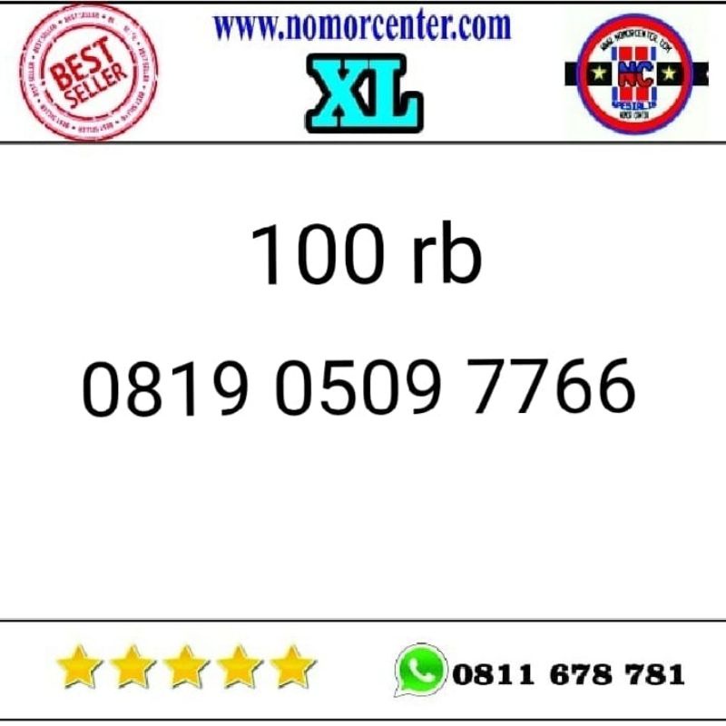 Kartu Perdana XL 0819 0509 Seri Double AA 7766 Rapih B11