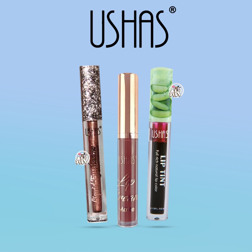 USHAS LIP TINT ALOE VERA / LIP CREAM MATTE / LIQUID EYESHADOW &amp; HIGHLIGHT