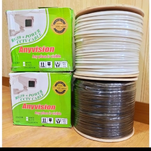 Cable RG59+P Anyvision White & Black / Cable CCTV