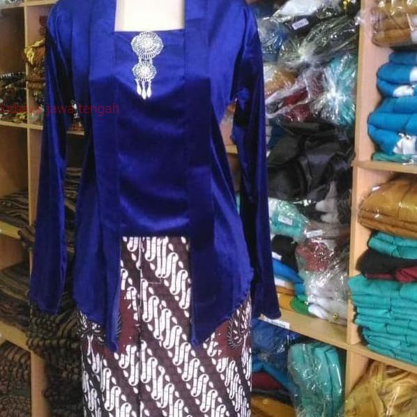 TG-105>> Atasan Kebaya Bludru kutubaru Polos JUMBO . Kebaya Bludru