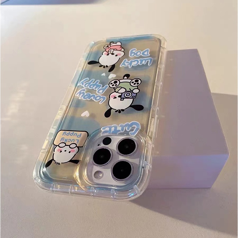 Soft Case Silikon TPU Transparan Motif Anjing Untuk IPhone 14 13 12 11 Pro XS Max X XR 8 7 6 6S 14 Plus