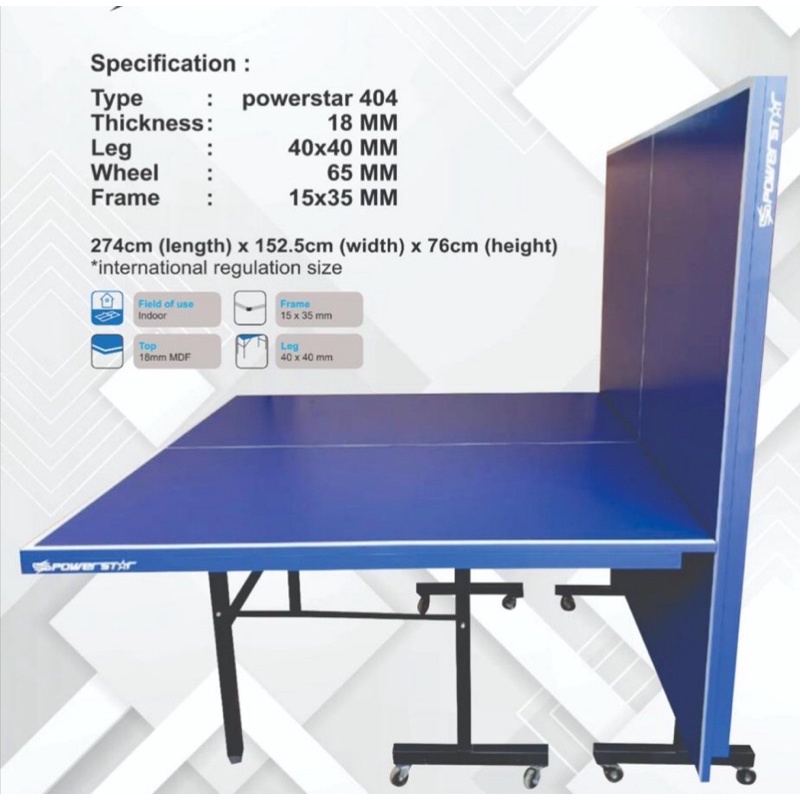 Meja Tenis / Pingpong MDF Original 18mm biru