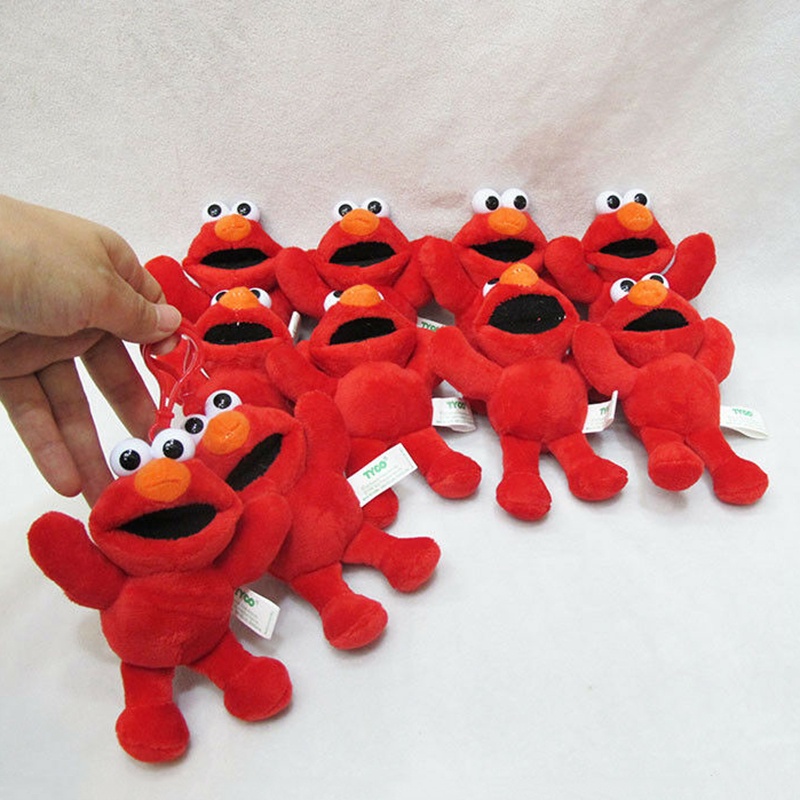 Street Sesame Elmo 4&quot; Plush Doll Boneka Mainan Merah Lembut Boneka Mainan Ornamen Hadiah