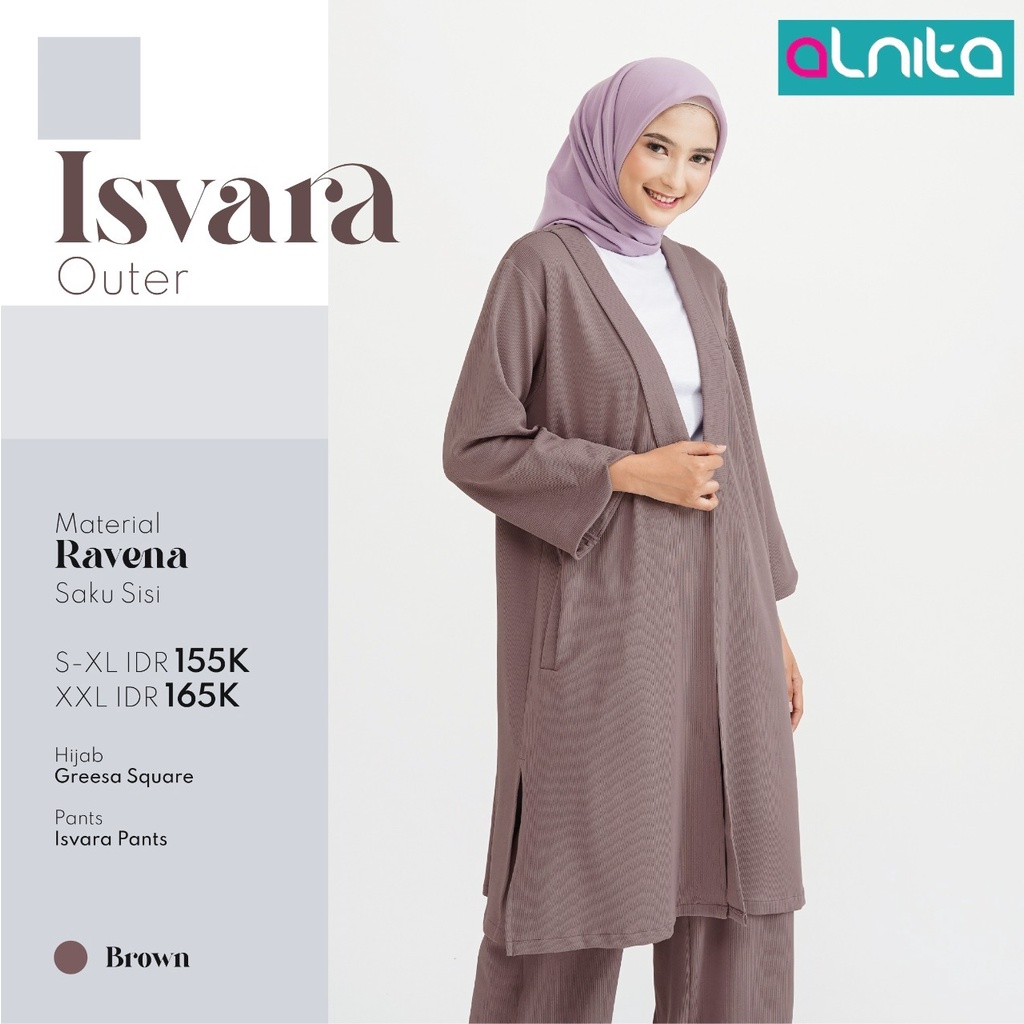 [BISA COD] Alnita Isvara Outer Bahan Ravena Vardigan Muslimah Modern Simpel by Alnita