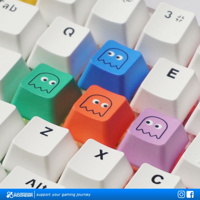 Keycaps Pacman PBT Dye Sub Pac Man for Mechanical Keyboard