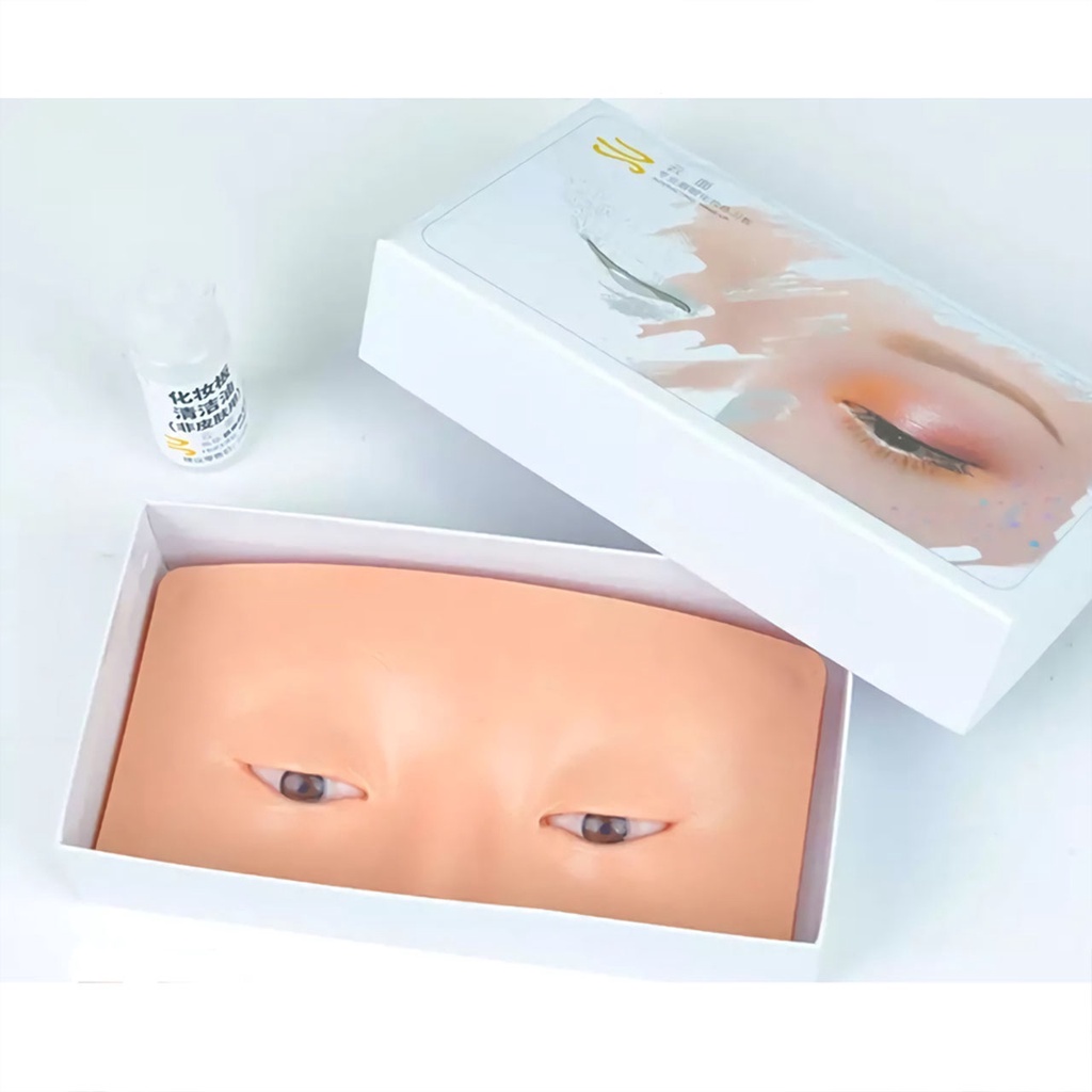 Make up pratice sillicone skin wanita manekin mata wajah mini untuk make up eyelash training alat latihan make up wajah remover