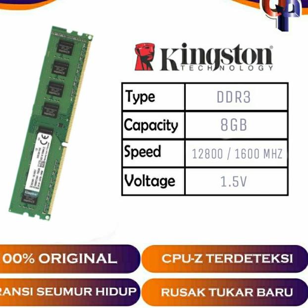 KINGSTON LONGDIMM 8GB DDR3 1600MHZ - KVR16N11/8