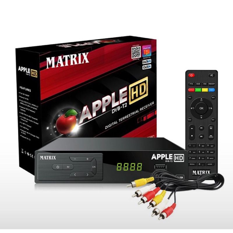 NEW SET TOP BOX STB MATRIX APPLE MERAH DVB-T2 NONTON PIALA DUNIA BARENG