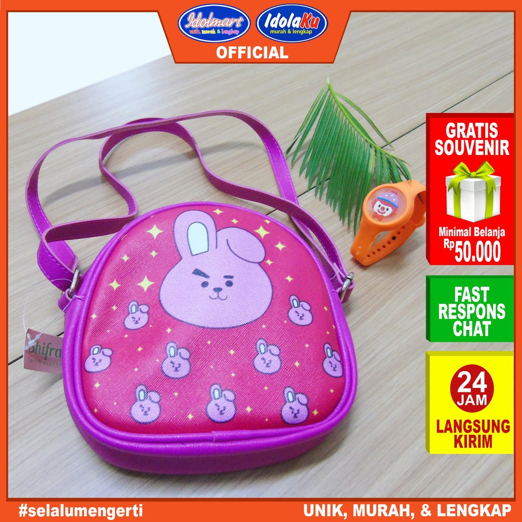 IDOLMART Tas Sling Bag Anak Karakter Tas Sling Bag Face Animal Tas Selempang Anak Tk Murah Surabaya