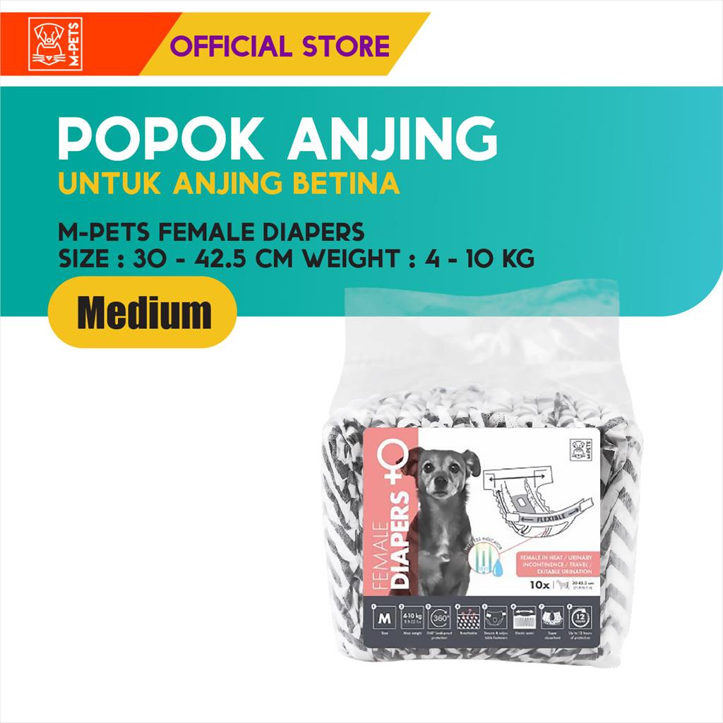 M-Pets Diapers Female Dog - M (4-10 KG) / Popok Anjing