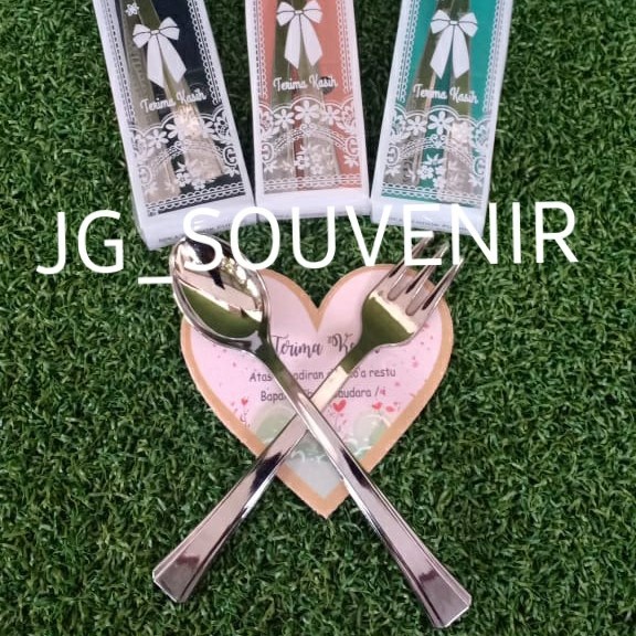 Souvenir Souvenir Sendok Garpu Kemas Mika Motif Souvenir Pernikahan Murah