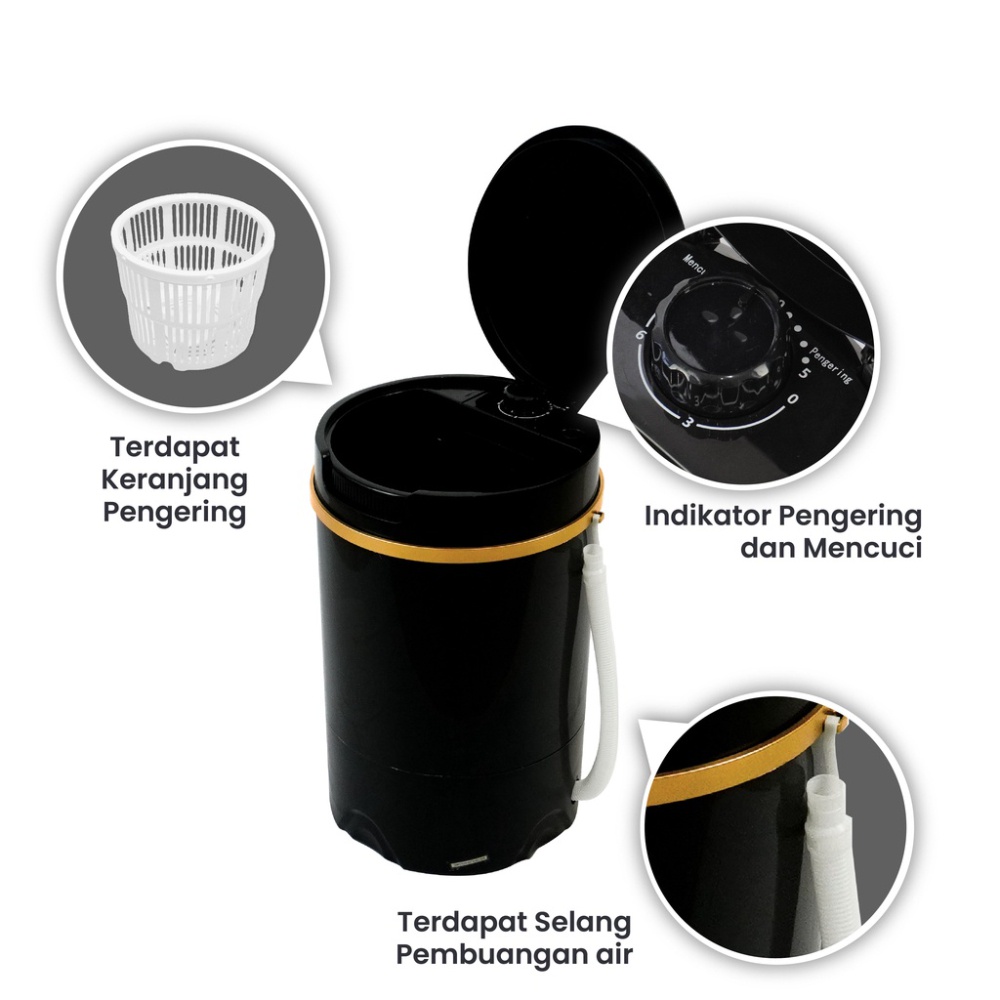 Mesin Cuci Mini Portable 240W 3.5kg 3.5 kg Original Terlaris - KREASIRUMAH88
