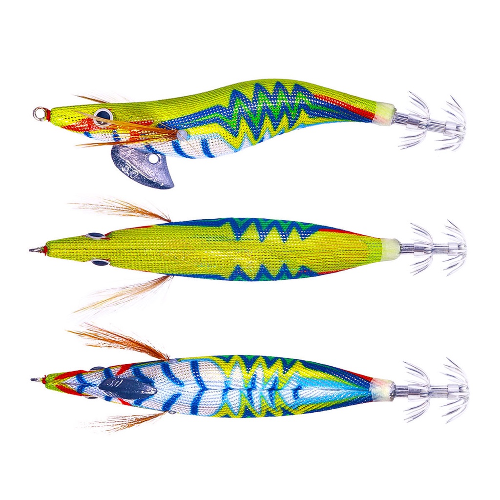 Hengjia 1pcs 11.5cm / 14.9g Shrimp Bait Umpan Pancing Udang Bahan 3.0# Squid Jig Hook Dengan Kail Cumi-cumi Octopus Luminous Fishing Lure