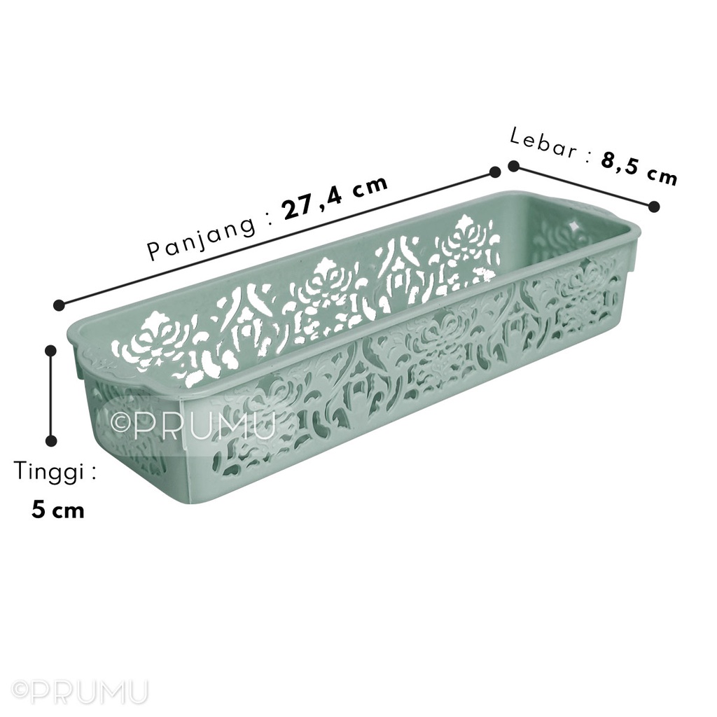 Keranjang Serbaguna - Keranjang Plastik - Keranjang Kecil - Tempat Sendok Garpu -  Wadah Serbaguna - Keranjang Panjang - Quattro 8361