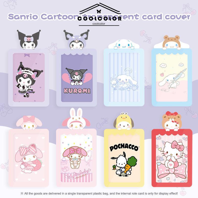 COD❤️Tempat kartu transparan  kartun mika hitam  pelindung kartu melodi- cl