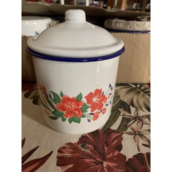cangkir seng motif bunga/mug enamel/mug enamel jadul/cangkir seng jadul/cangkir/gelas