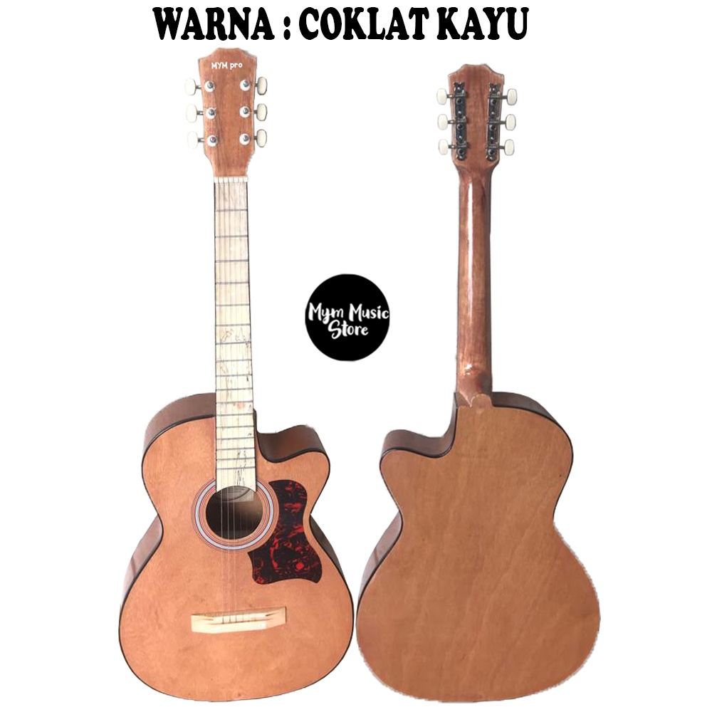 Gitar Akustik Elektrik Mympro Pemula Tanam Besi paket lengkap Free Packing Kayu Bergaransi