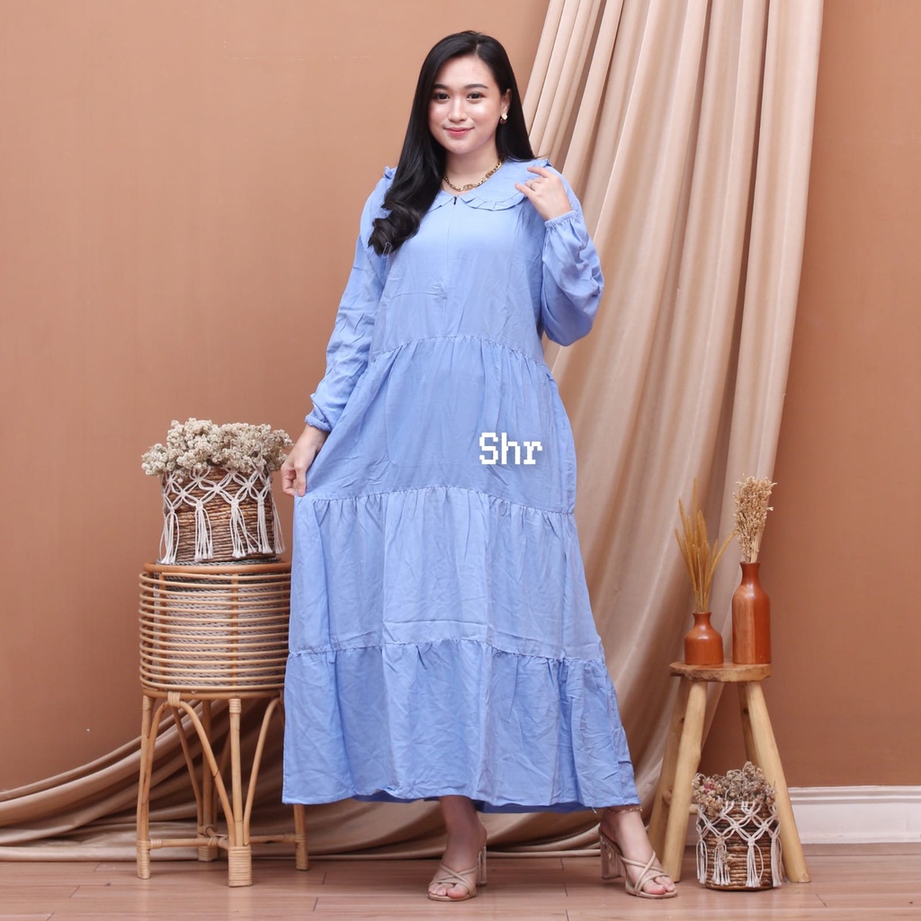 GAMIS MIDI DRESS RAYON DRESS KERAH TERMURAH/GAMIS SYARI