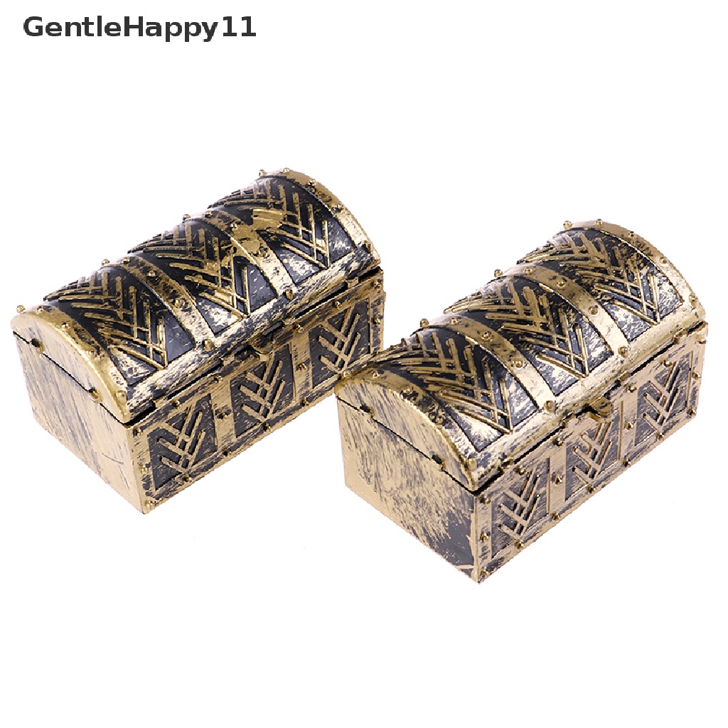 Gentlehappy 2Pcs Vintage Kotak Harta Karun Rumah Boneka Miniatur Mini Bajak Laut Kotak Perhiasan Case id