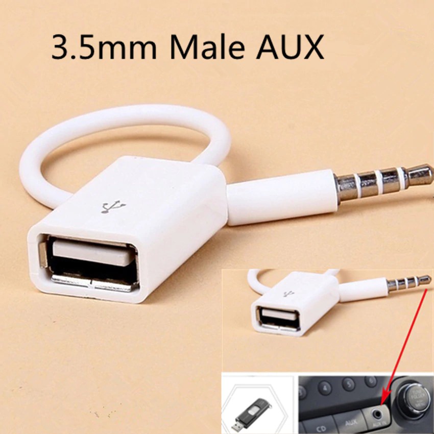 Kabel Audio OTG Male AUX To USB Connector Jack 3.5mm Cable